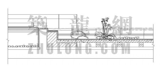 园林溪涧设计图资料下载-水池与溪涧跌水剖面大样