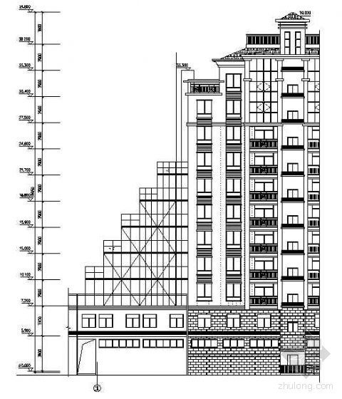 阶梯形护坡资料下载-小高层商住楼阶梯形落地料台的设计与施工