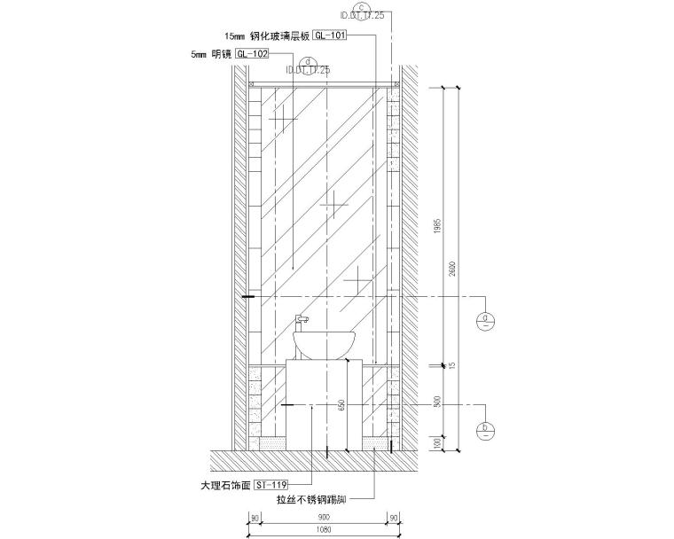 室内节点手册资料下载-[金螳螂]青岛东海路九号会所室内卫生间节点详图