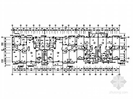 [都江堰]某住宅小区五层板式住宅楼建筑施工图(19、20、22号)-平面 