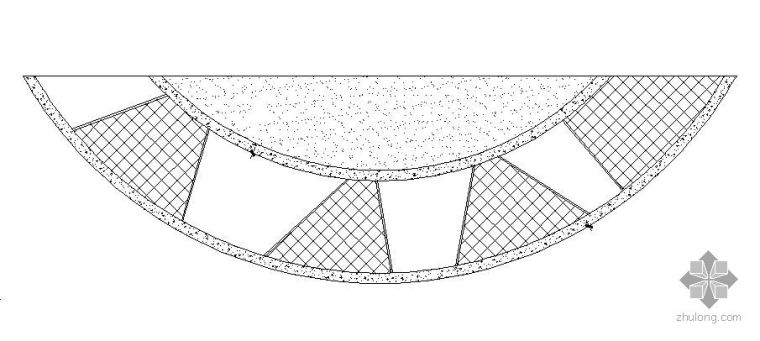 半圆形建筑建筑资料下载-半圆形沿河休息平台做法大样