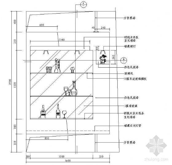 室内餐厅吊灯立面图资料下载-餐厅立面图图块1