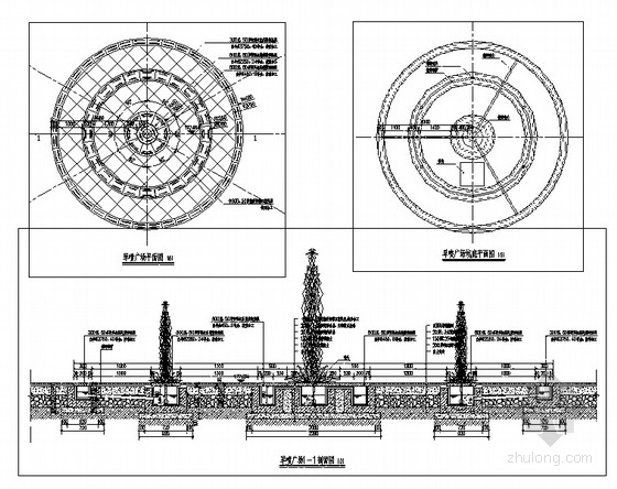 [福建]住宅区商业街园林景观工程施工图-旱喷广场详图 