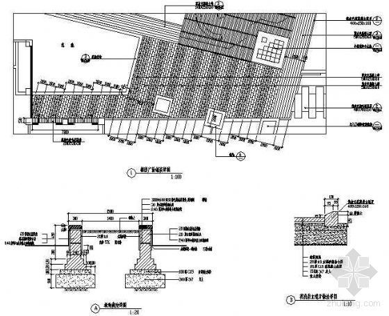 广场铺装做法详图免费资料下载-梯形广场铺装详图