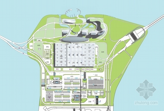 [珠海]双向正交桁架结构沿海城市综合体建筑设计方案文本-双向正交桁架结构沿海城市综合体建筑总平面图