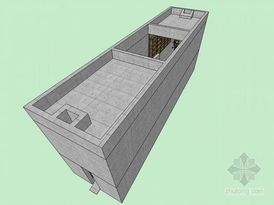 住吉的长屋cad图纸资料下载-住吉的长屋SketchUp建筑模型