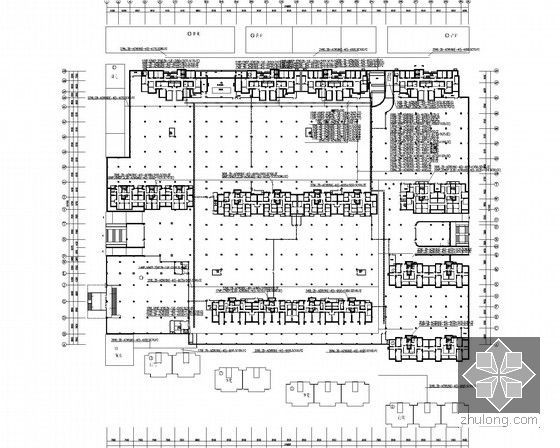 [宁夏]地下车库强电系统施工图纸-车库地下一层各楼配电干线平面图
