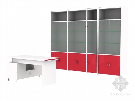 室内家具3d模型下载资料下载-现代书房家具3D模型下载