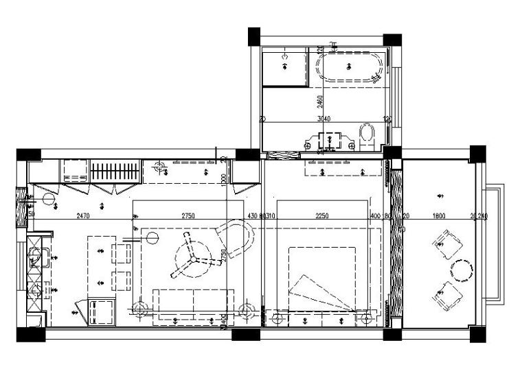 现代简约室内家具CAD资料下载-[北京]现代简约时尚小户型室内设计施工图