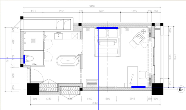 单人卫生间CAD资料下载-[惠州]5星现代简约客房室内软装设计方案