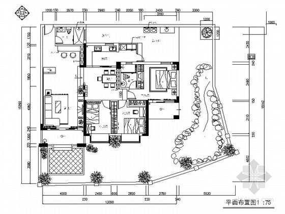 室内装修三室资料下载-[广州]三室两厅简欧风格室内装修图