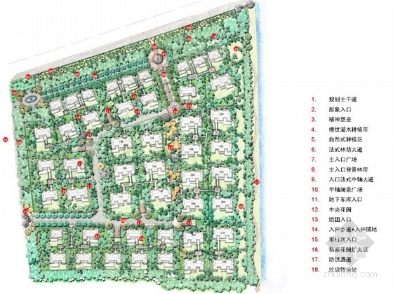 居住区类别墅住宅户型资料下载-[上海]高档别墅居住区景观概念规划