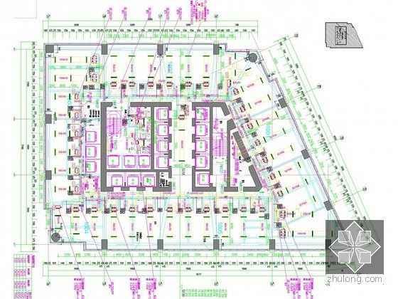 [江苏]超高层综合商业广场暖通空调全系统设计施工图（30万平 冰蓄冷 人防）-十一～二十五层空调水管平面