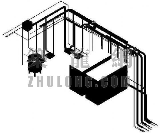 机械3d模型资料下载-3d机房管线图