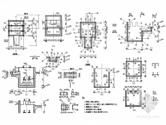 游乐园激流勇进土建施工图-水泵坑详图 
