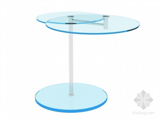 圆形茶几3d模型资料下载-玻璃圆形茶几3D模型下载