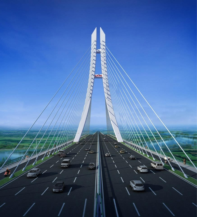 主跨260斜拉桥资料下载-深圳路跨派河大桥即将开建，桥面以上塔高138米