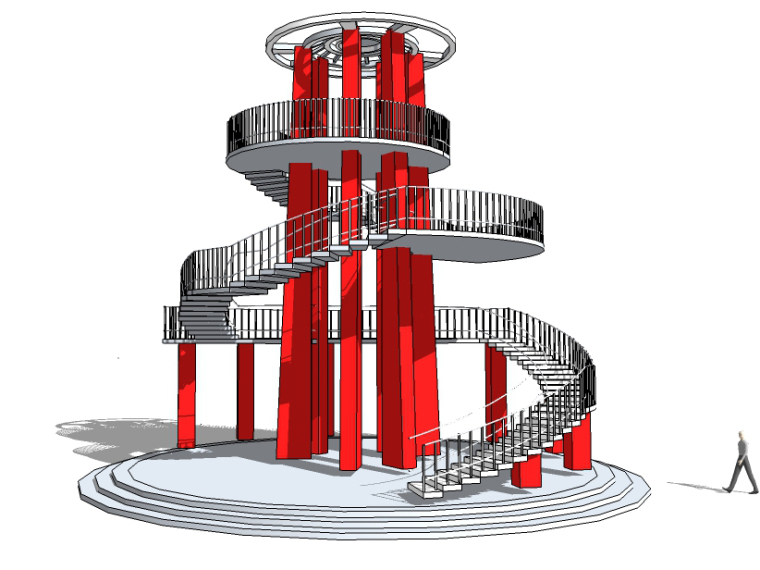 精选景观塔su模型（10套）-景观塔 (8)