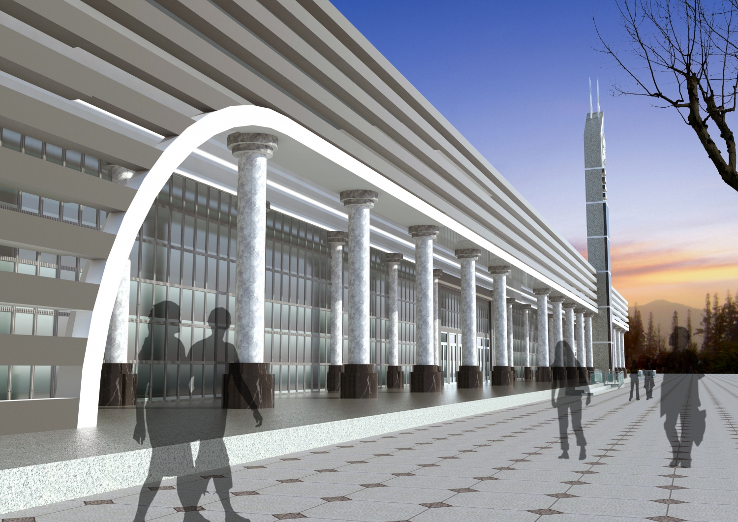 长途汽车站,客运站办公楼3D模型_其他建筑模型下载-摩尔网CGMOL