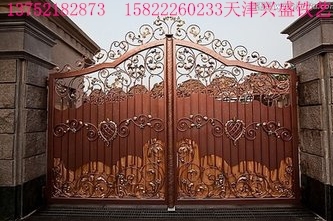 大门楼梯图资料下载-和平区安装铁艺大门效果图