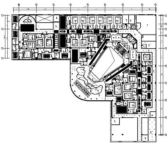 [福建]福州某大型酒店内部装修全套施工图（附高清效果图）-二层天花