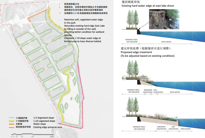 [湖北]绿色半岛滨湖生态湿地公园景观设计方案（2017最新）-滨江岸线分析