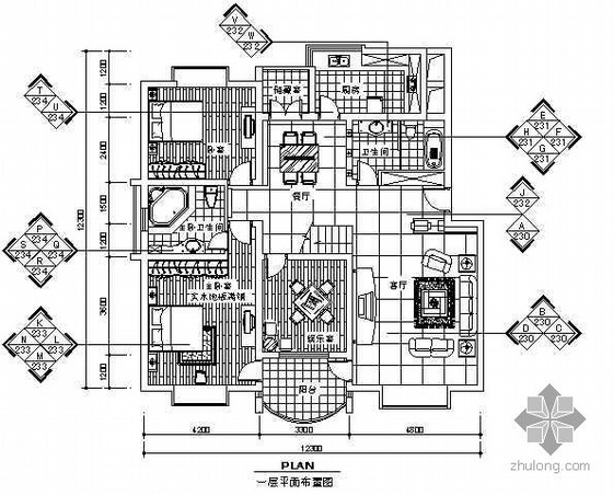 经典别墅建筑图纸资料下载-某二层别墅经典装修施工图