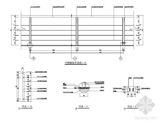 不锈钢加工图纸CAD资料下载-不锈钢扶手详图