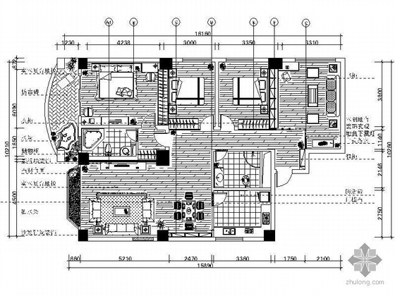 96平米三居装修设计图资料下载-[成都]130平米三居室设计图（含效果）