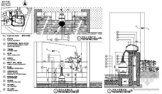 特色水景墙设计详图资料下载-特色水景墙细部详图1
