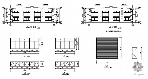 某彩钢屋面厂房建筑方案图-2