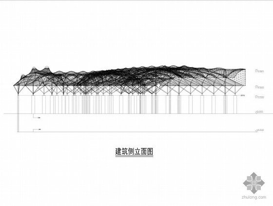 膜结构屋顶施工图资料下载-上海某大酒店屋顶膜结构设计图