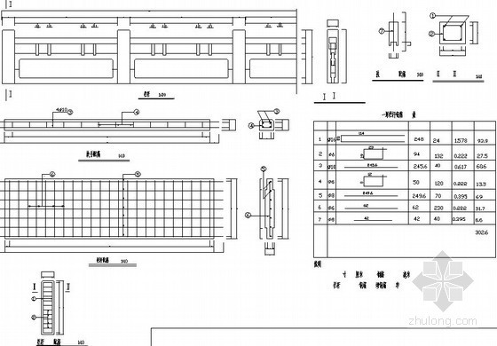 栏杆大样图集cad资料下载-桥梁钢筋混凝土栏杆大样图