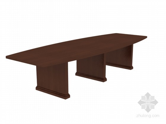 会议桌模型3d资料下载-现代深色会议桌3D模型下载