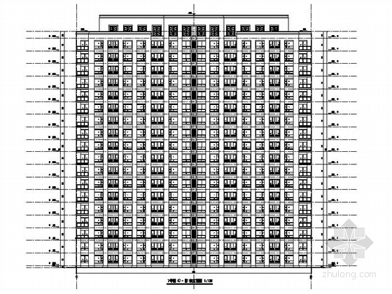 [上海]点板结合布局公共租赁房建筑设计方案文本（含CAD图）-点板结合布局公共租赁房建筑立面图
