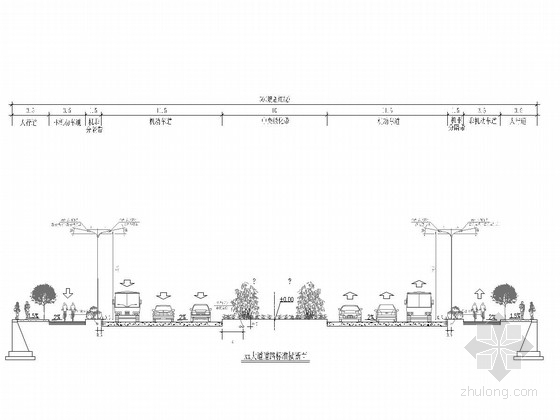 浙江市政道路设计图资料下载-[浙江]50米宽市政道路路灯施工图（照度标准值20LX）