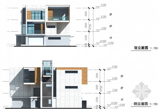 [海南]现代风格海景住宅小区规划设计方案文本-现代风格海景住宅小区规划设计方案立面图