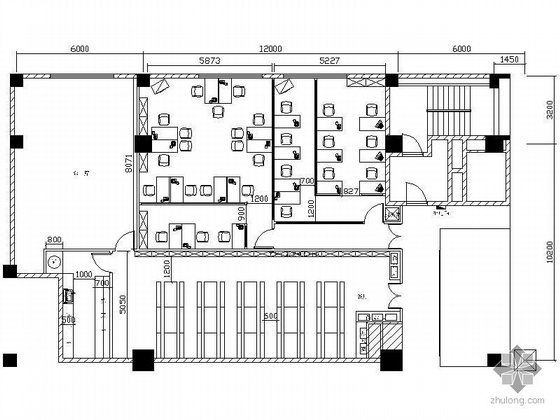 2层办公室图纸资料下载-新世界二层办公室装修图