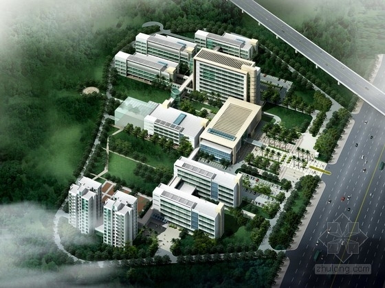 2020传染病12层医院医疗建筑设计方案文本资料下载-[广东]现代风格人民医院规划及单体设计方案文本