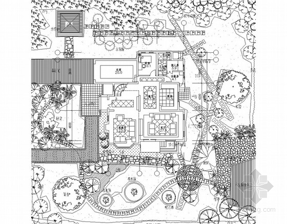日系庭院绿化设计资料下载-别墅庭院景观绿化方案设计