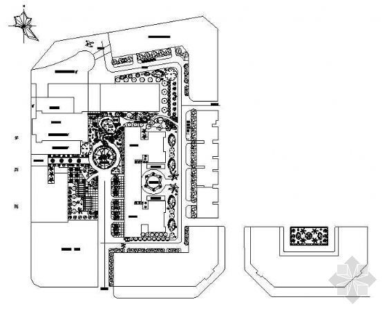 花园绿化平面资料下载-春飞名都花园景观绿化总平面图