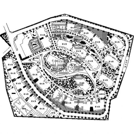 小区植物布置资料下载-富怡雅苑植物布置及总平面