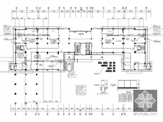 [重庆]高等院校行政办公楼空调通风及防排烟系统设计施工图（VRV空调系统）-一层空调新风平面图