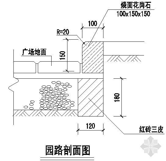 园路剖面图2资料下载-园路剖面图6