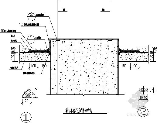 半地下室桩基施工资料下载-地下室桩基础节点详图