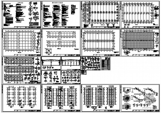 混凝土板配筋图资料下载-上海某钢混厂房结构设计图
