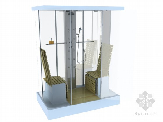 淋浴房资料下载-整体淋浴房3D模型下载