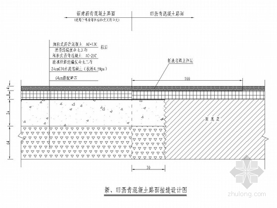 标准宽度50m市政道路全套施工图（135张）-新旧路衔接结构图 