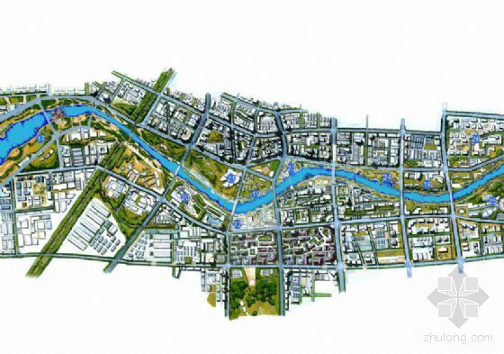 滨水景观设计排版资料下载-山东潍坊某河道滨水景观设计方案