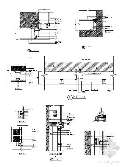 cad铝条扣板节点图资料下载-塑铝窗节点图